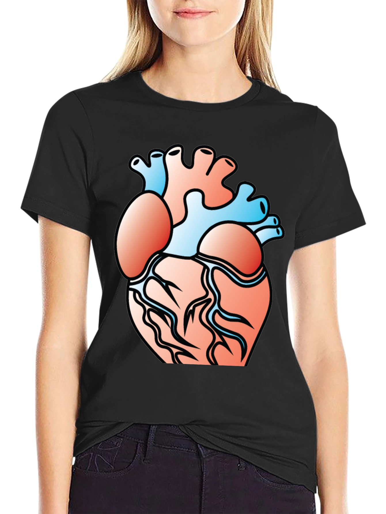 Anatomical Heart Graphic Tee - Black