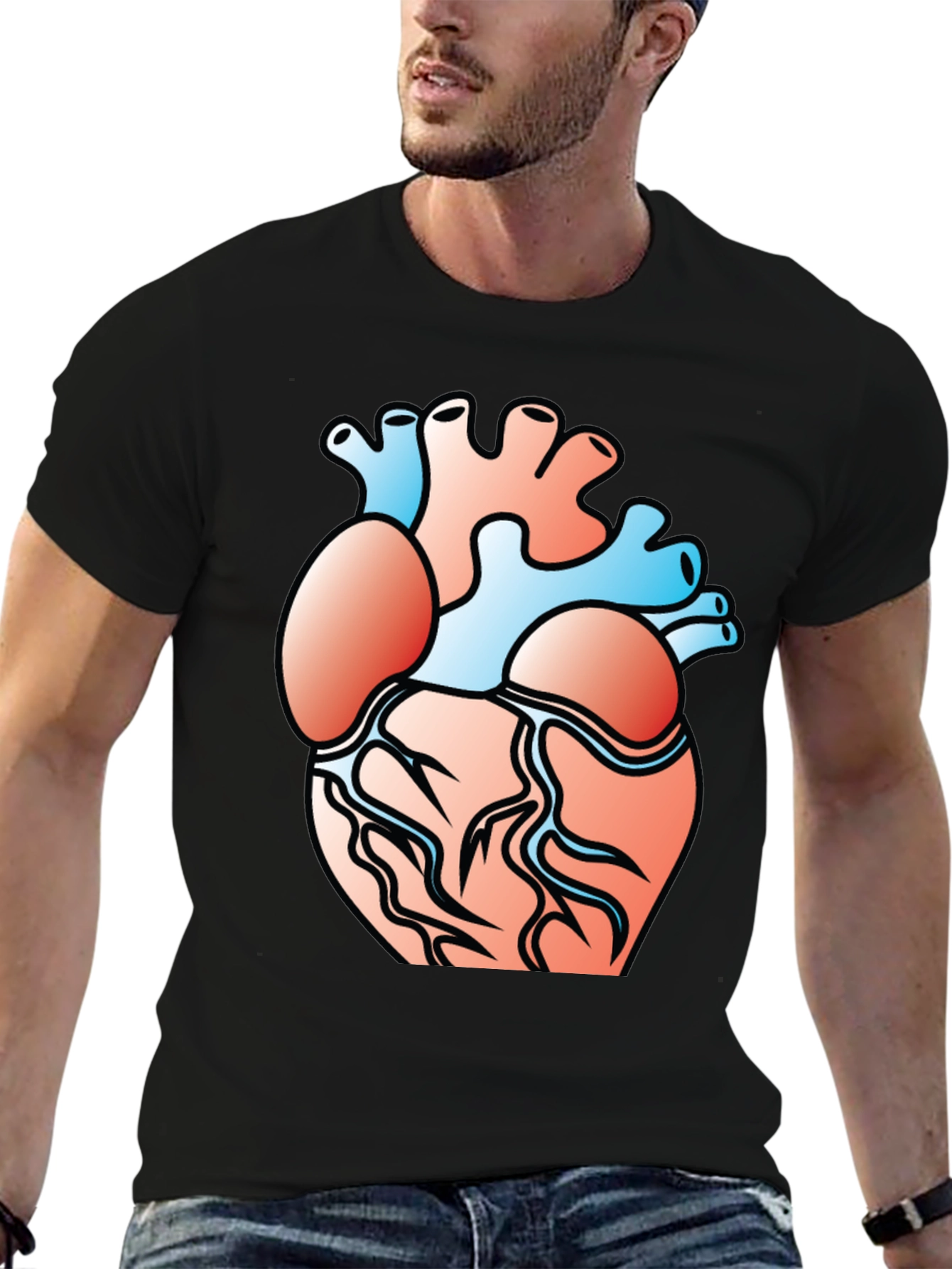 Anatomical Heart Graphic Tee - Black