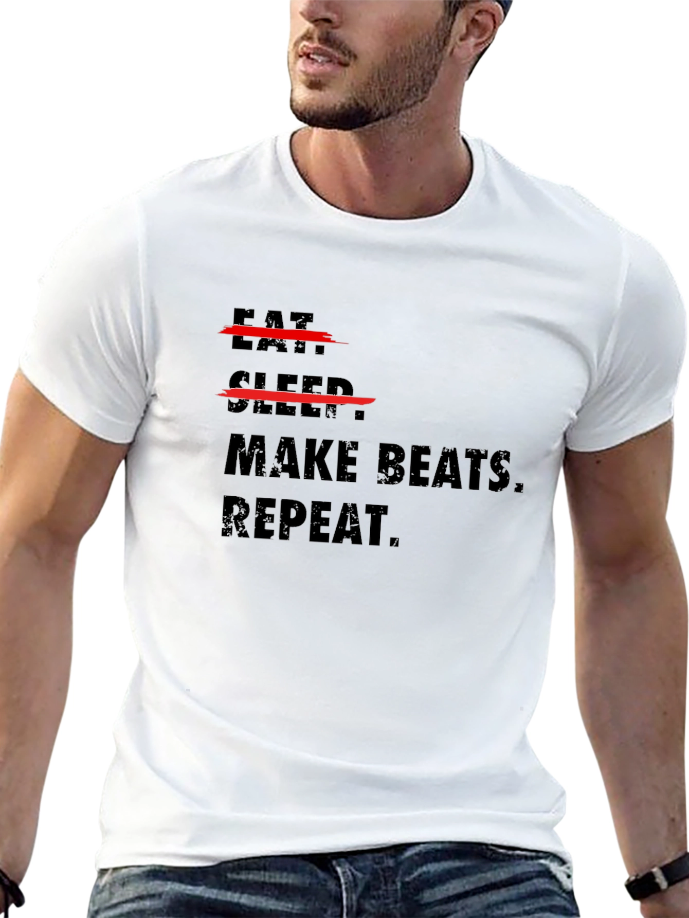 Eat Sleep Make Beats Repeat Black T-Shirt