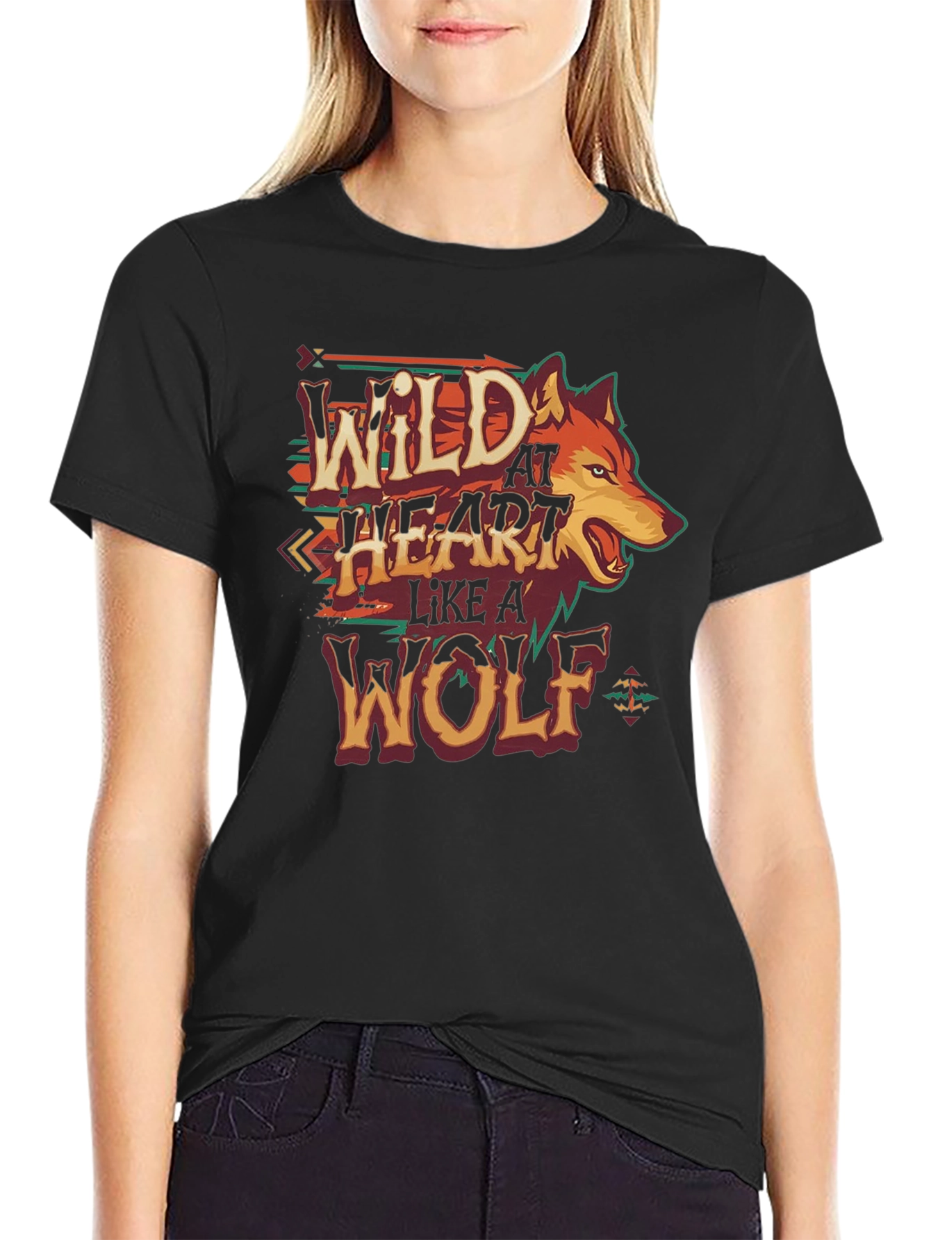 Wild at Heart Wolf Graphic T-Shirt