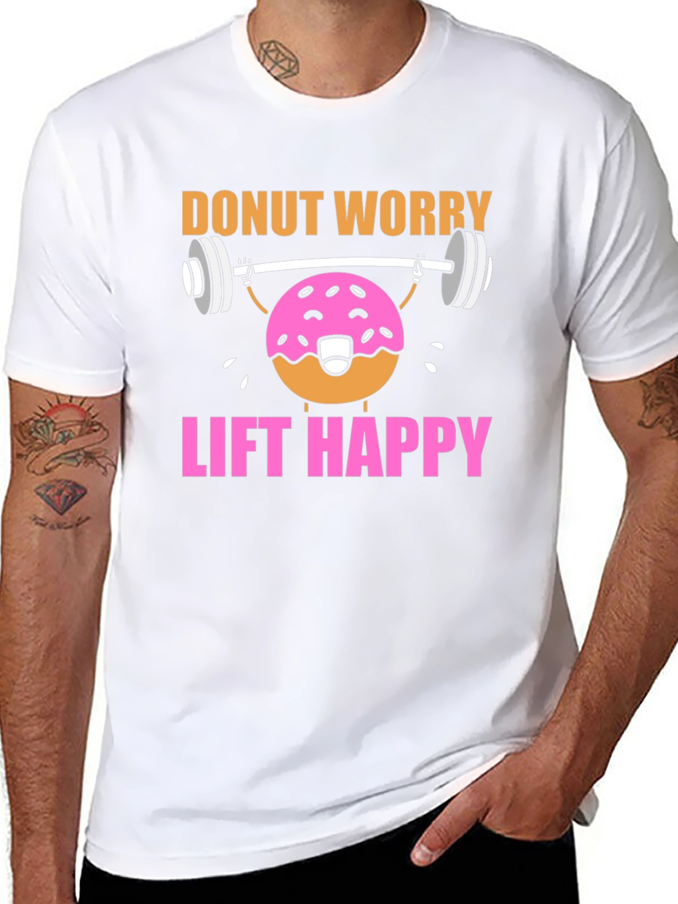 Donut Worry Lift Happy Graphic T-Shirt