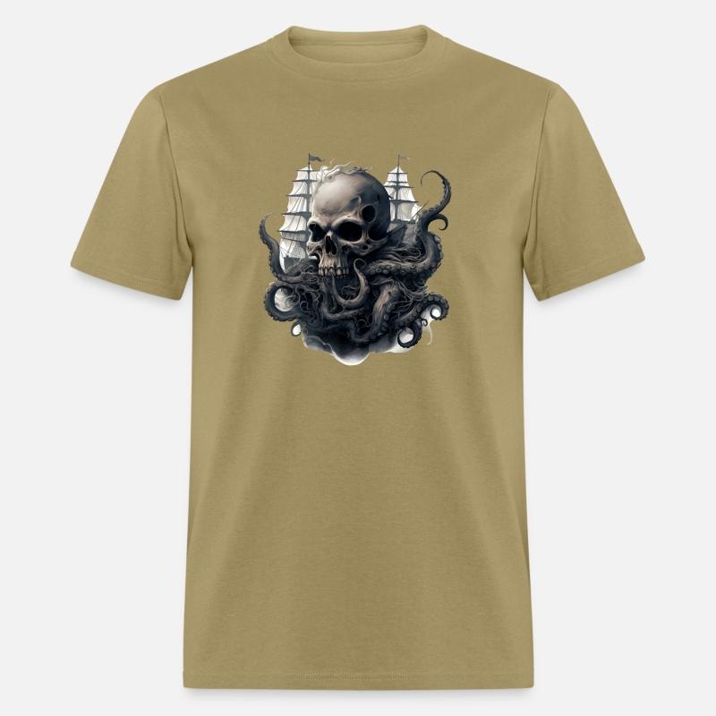 Giant squid kraken skull ship