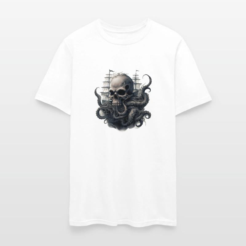 Giant squid kraken skull ship
