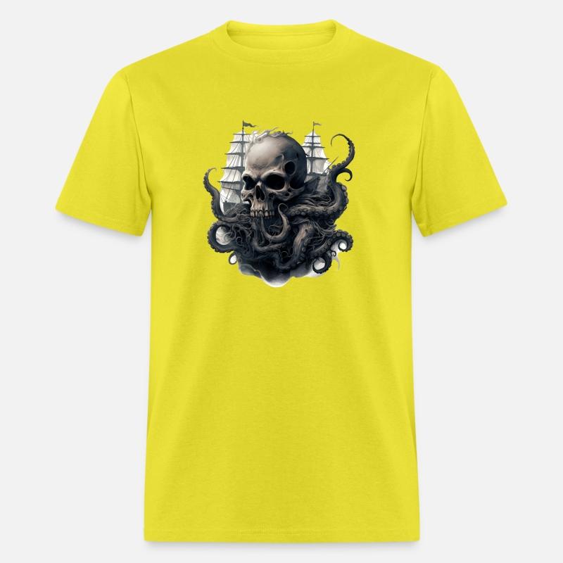 Giant squid kraken skull ship