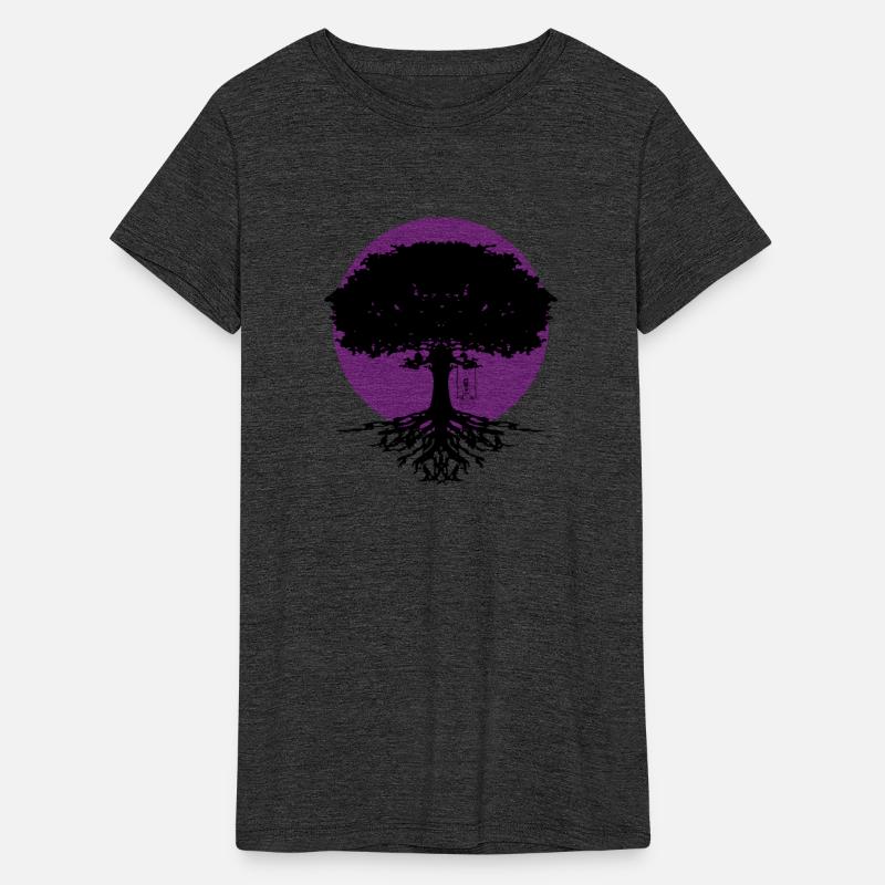 Girl swinging on a tree