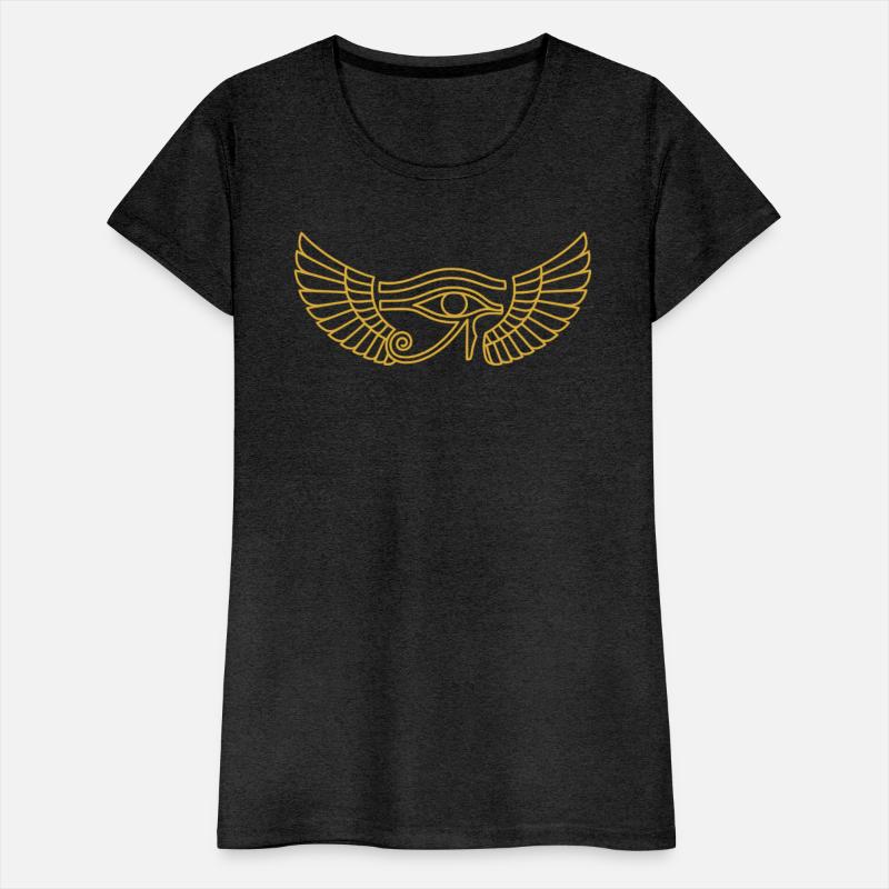 Golden Horus Eye with Silver Wings T-Shirt