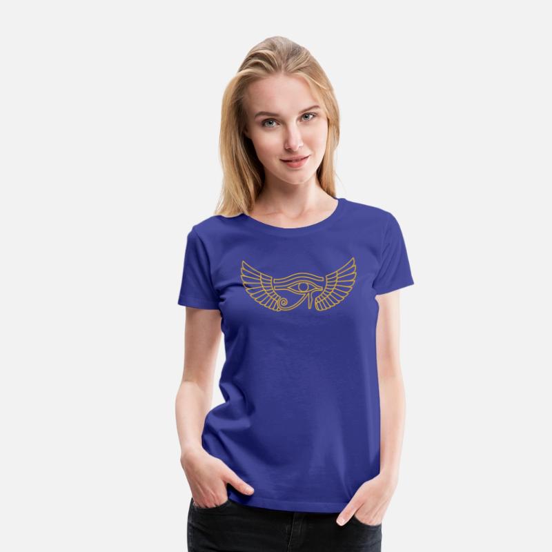 Golden Horus Eye with Silver Wings T-Shirt