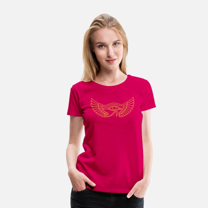 Golden Horus Eye with Silver Wings T-Shirt