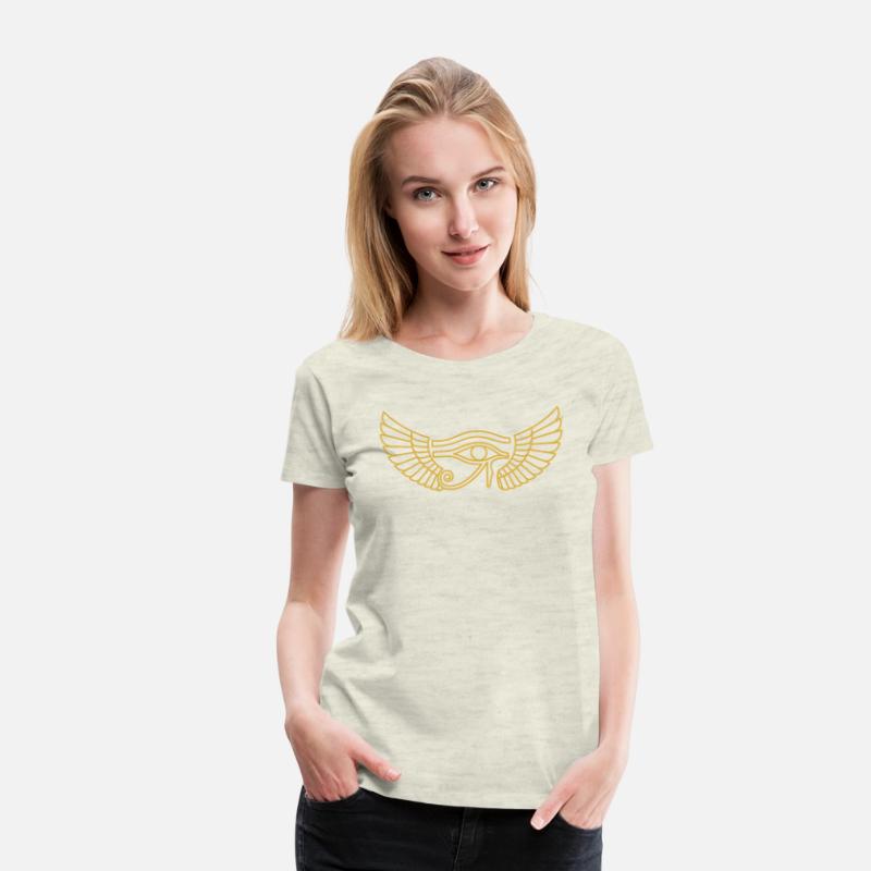 Golden Horus Eye with Silver Wings T-Shirt