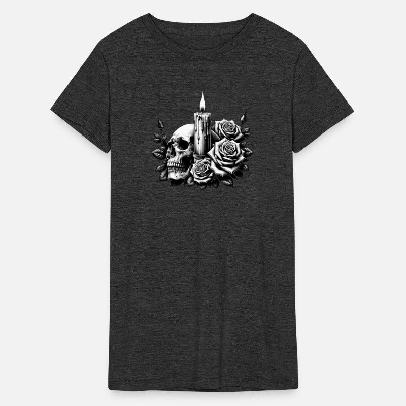 Gothic Skull and Roses Graphic Art