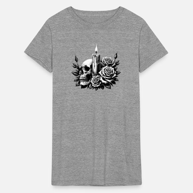 Gothic Skull and Roses Graphic Art