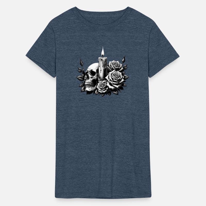 Gothic Skull and Roses Graphic Art