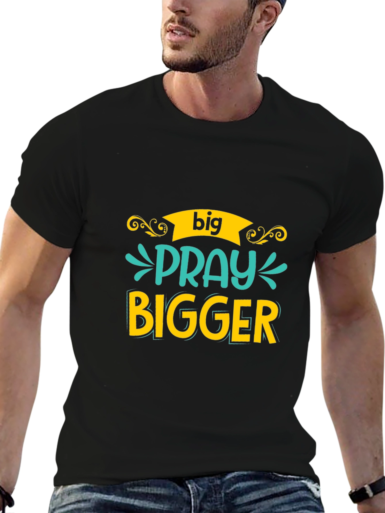 Big Pray Bigger Black Tee