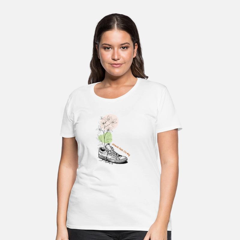 Growth Finds Its Way Line Art Floral Sneaker Tee