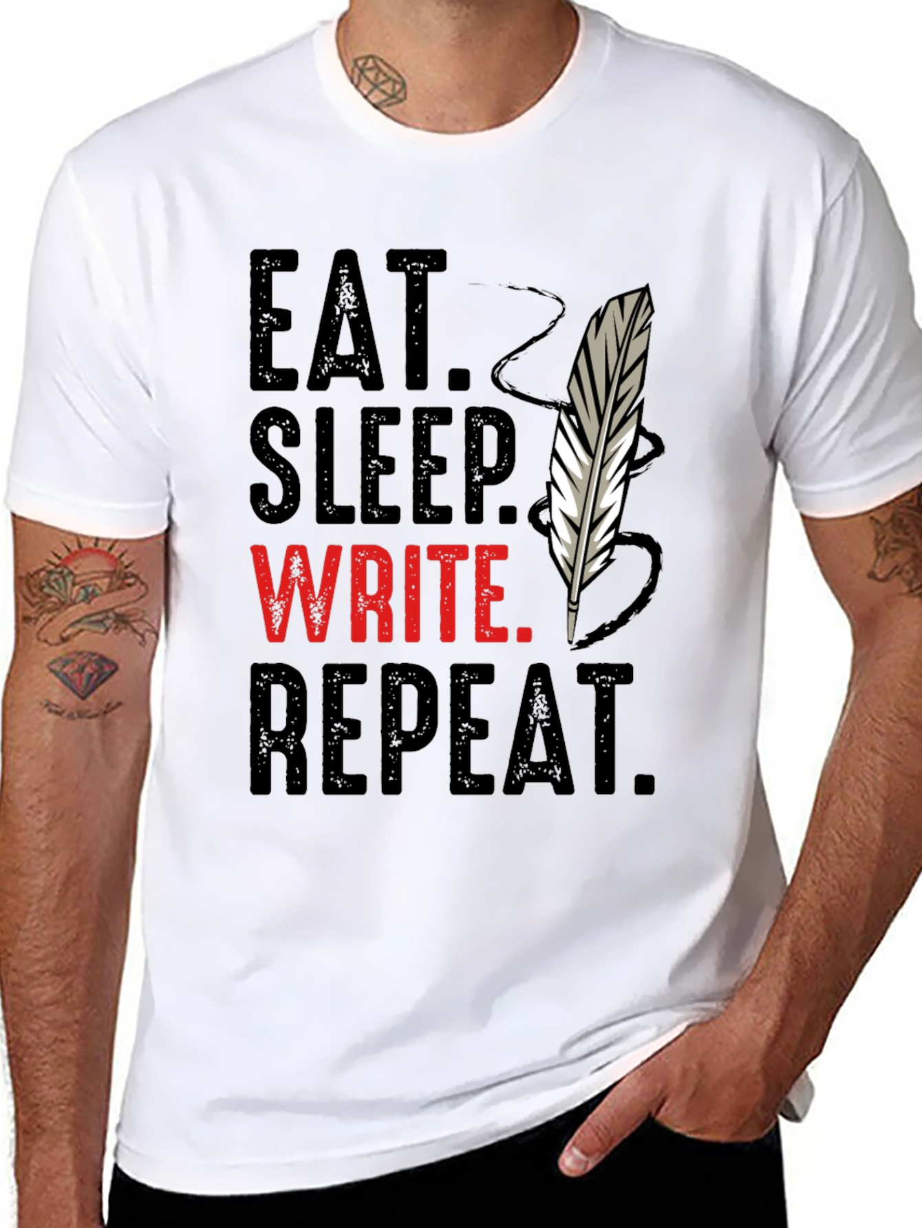 Eat Sleep Write Repeat T-Shirt - Writers Tee