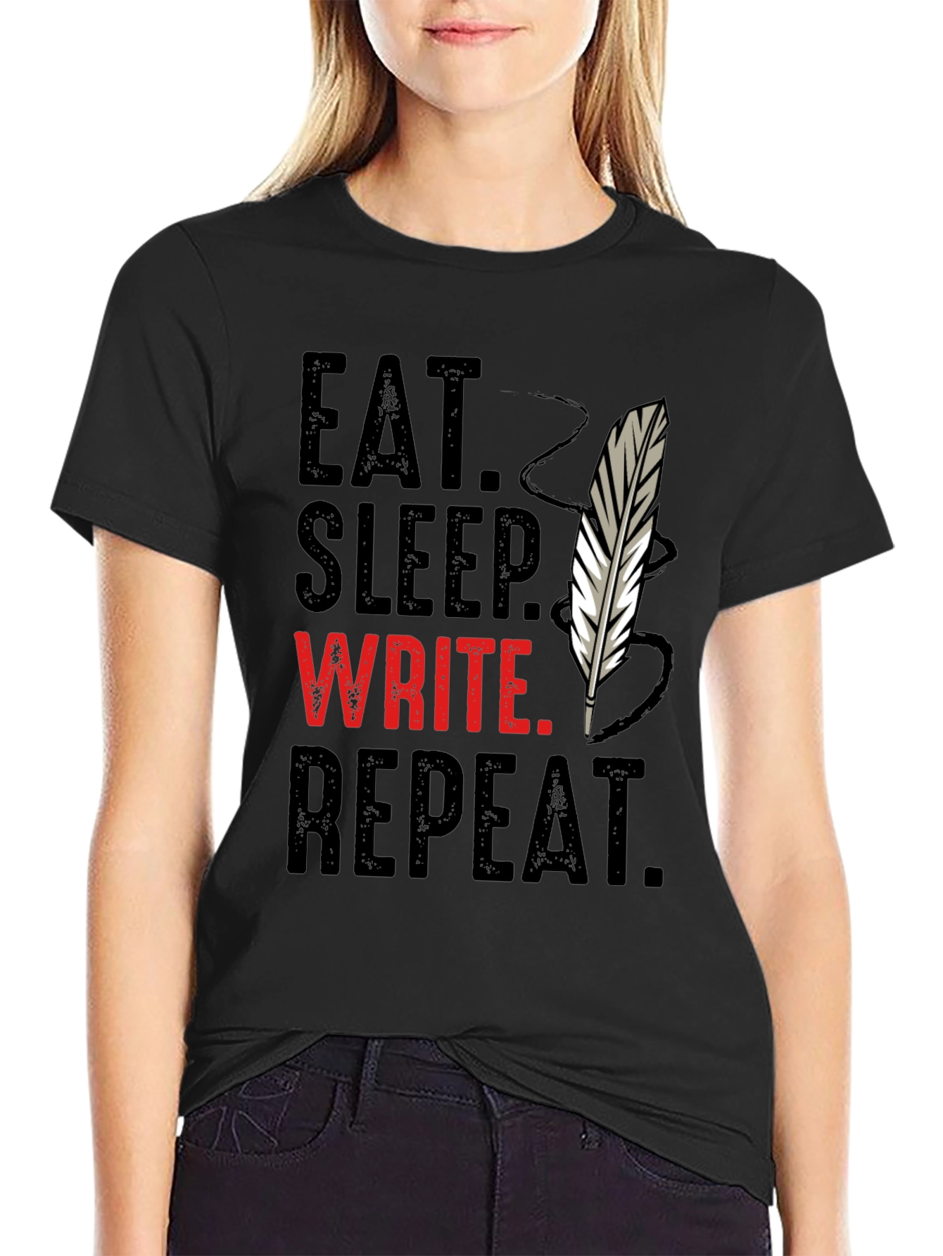 Eat Sleep Write Repeat T-Shirt - Writers Tee