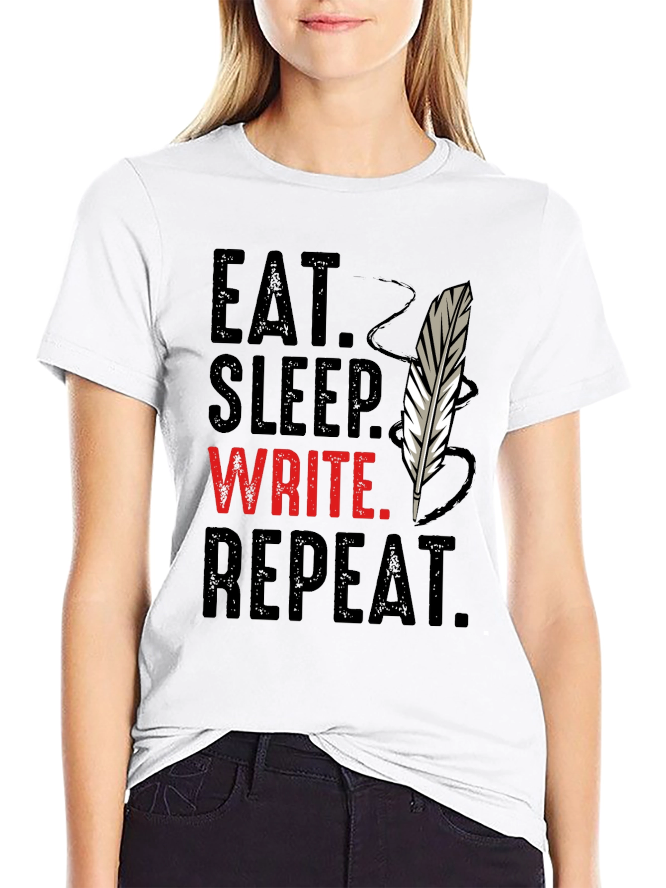Eat Sleep Write Repeat T-Shirt - Writers Tee