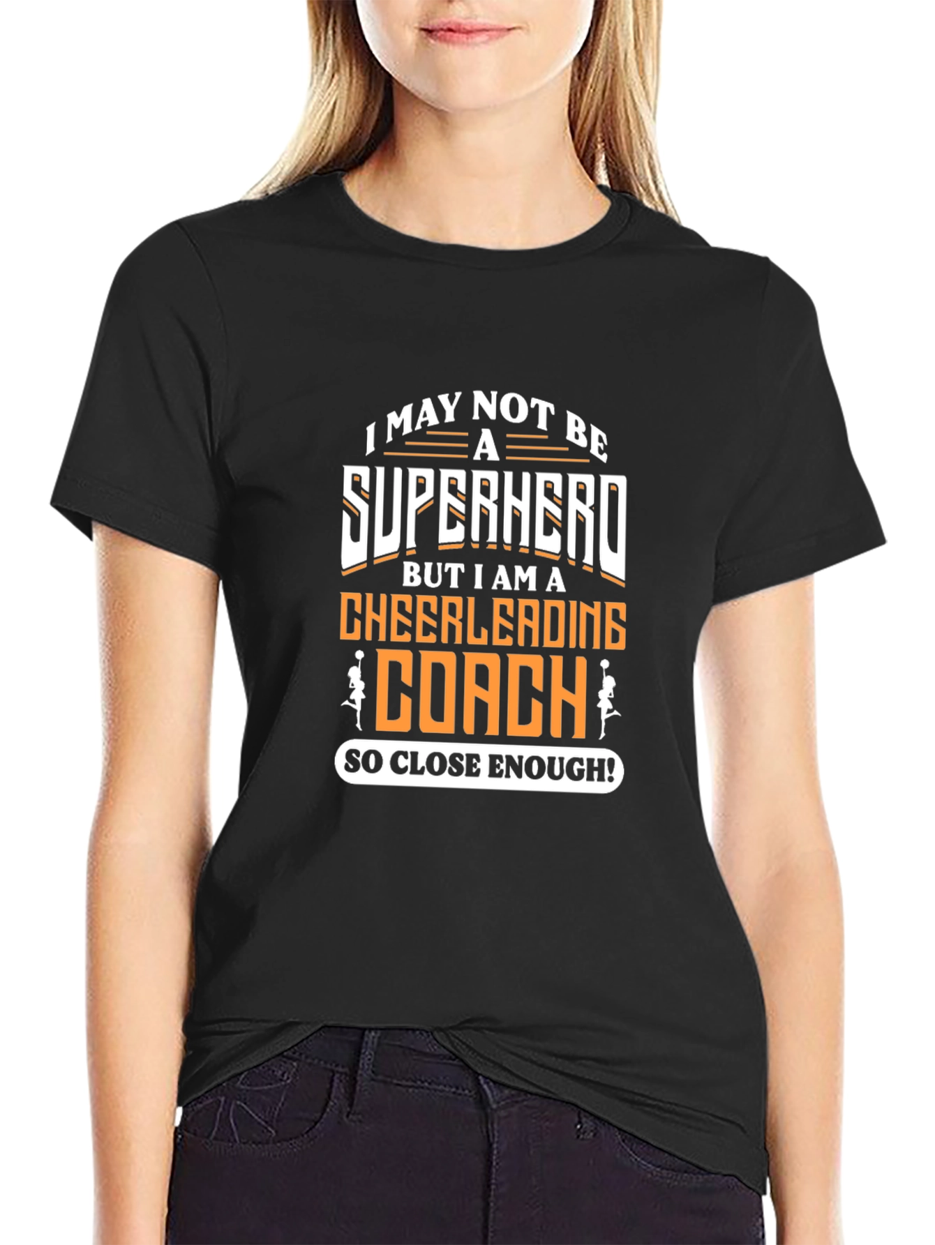 Cheerleading Coach Superhero Graphic T-Shirt