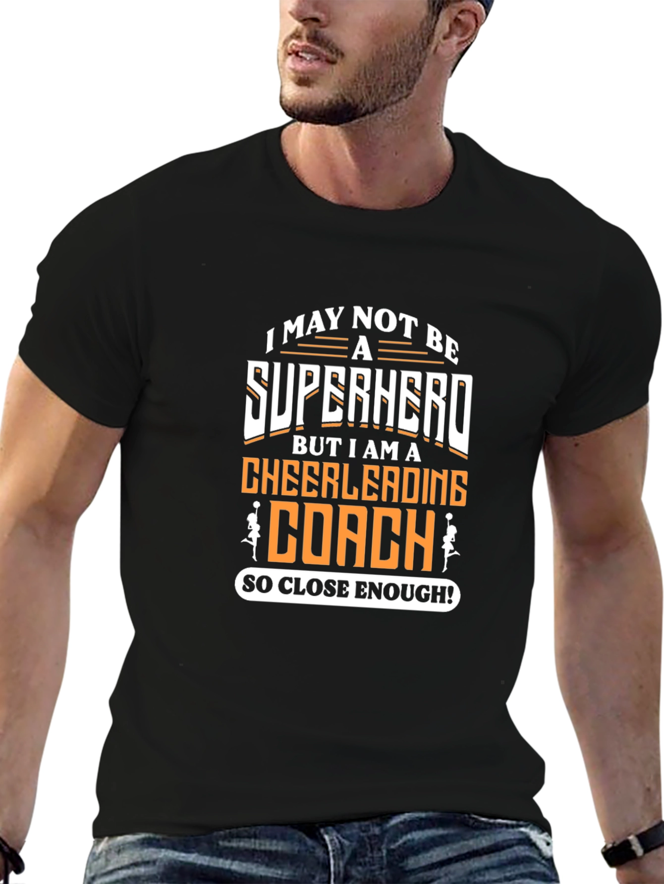 Cheerleading Coach Superhero Graphic T-Shirt