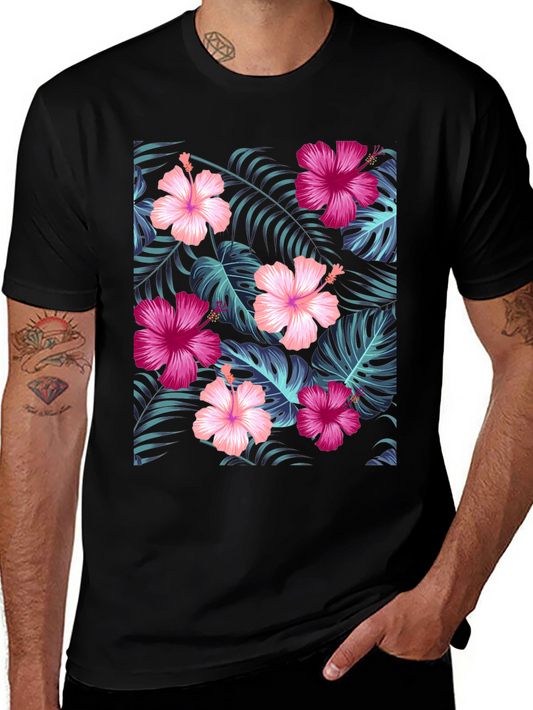 Tropical Hibiscus Floral Print Tee