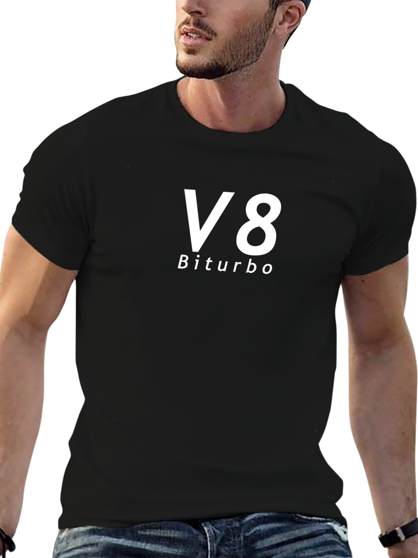 V8 Biturbo Black T-Shirt - Automotive Enthusiast Apparel