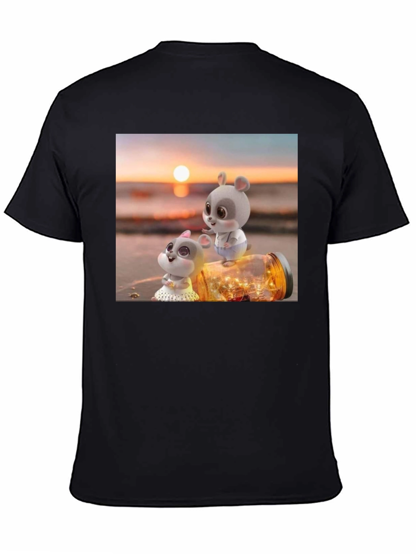 Cute Mice Sunset Graphic Tee