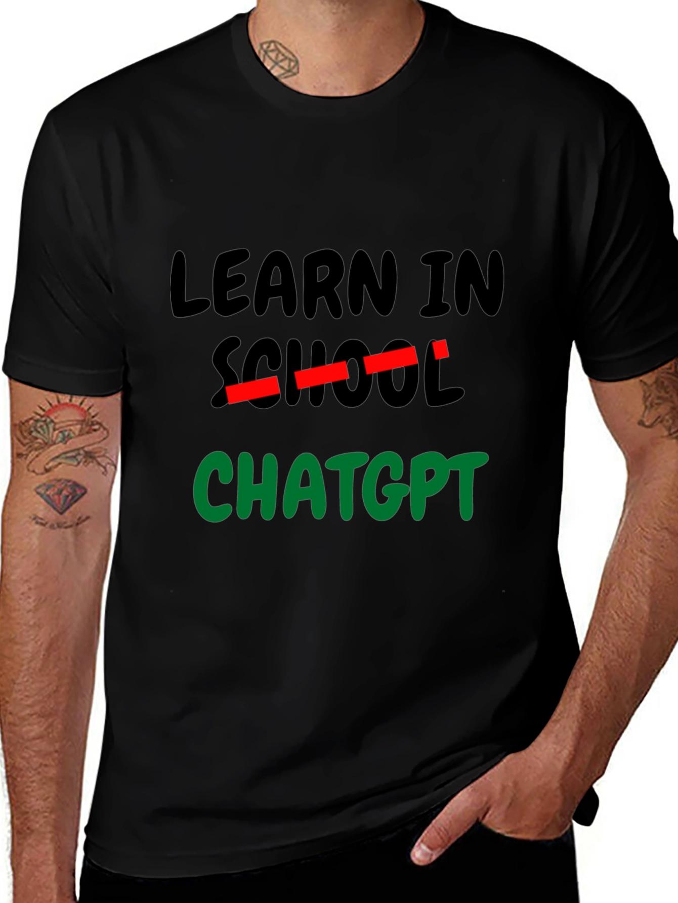 Learn In ChatGPT Black T-Shirt