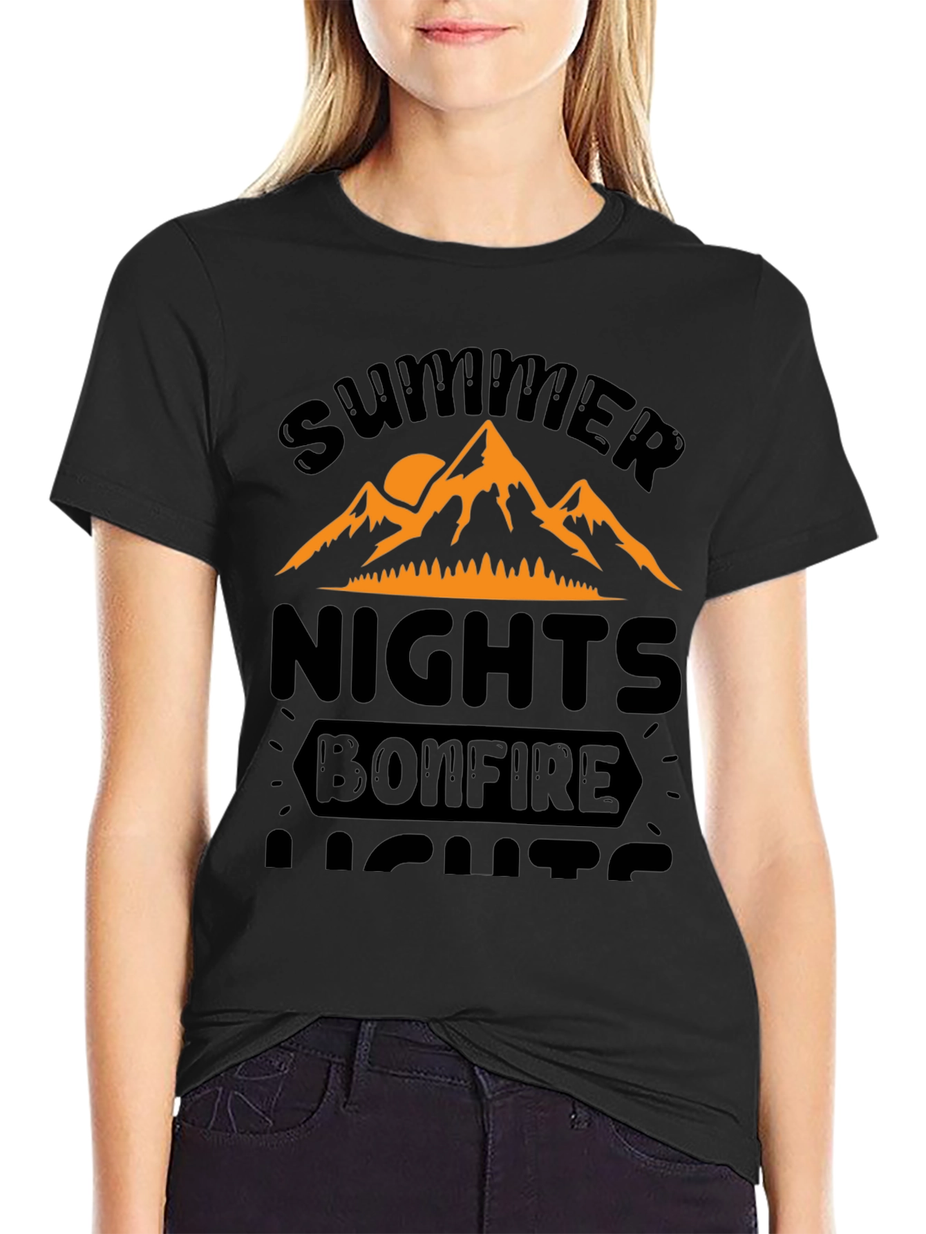 Summer Nights Bonfire Lights Graphic Tee
