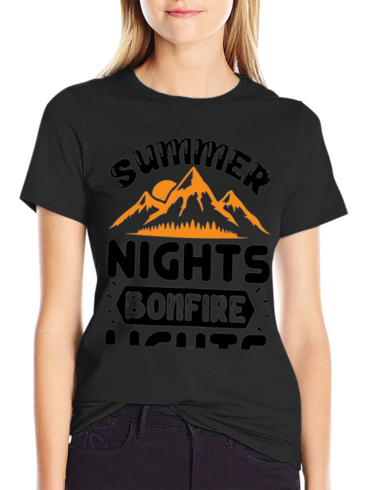 Summer Nights Bonfire Lights Graphic Tee
