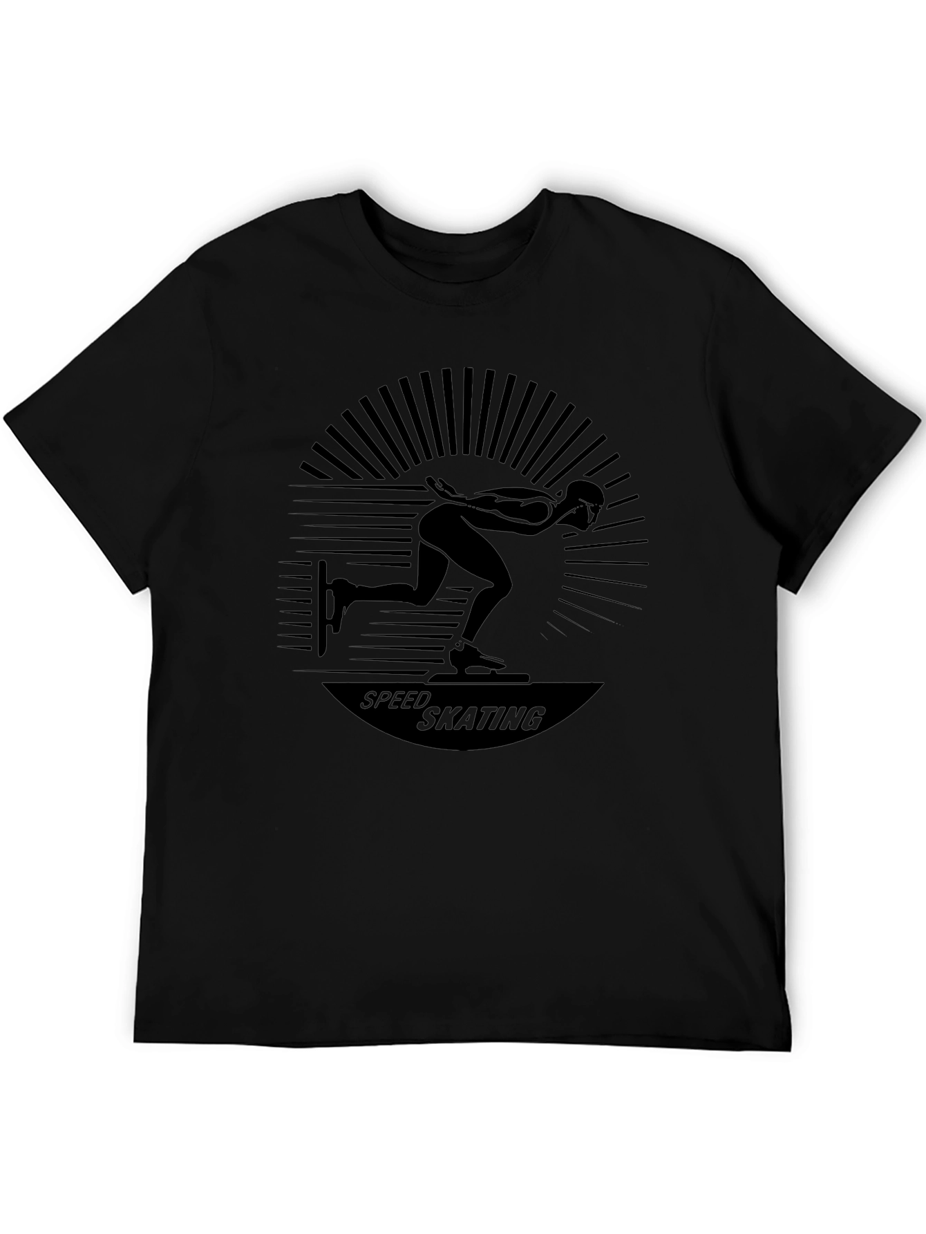 Speed Skating Graphic Tee - Black Cotton Comfort