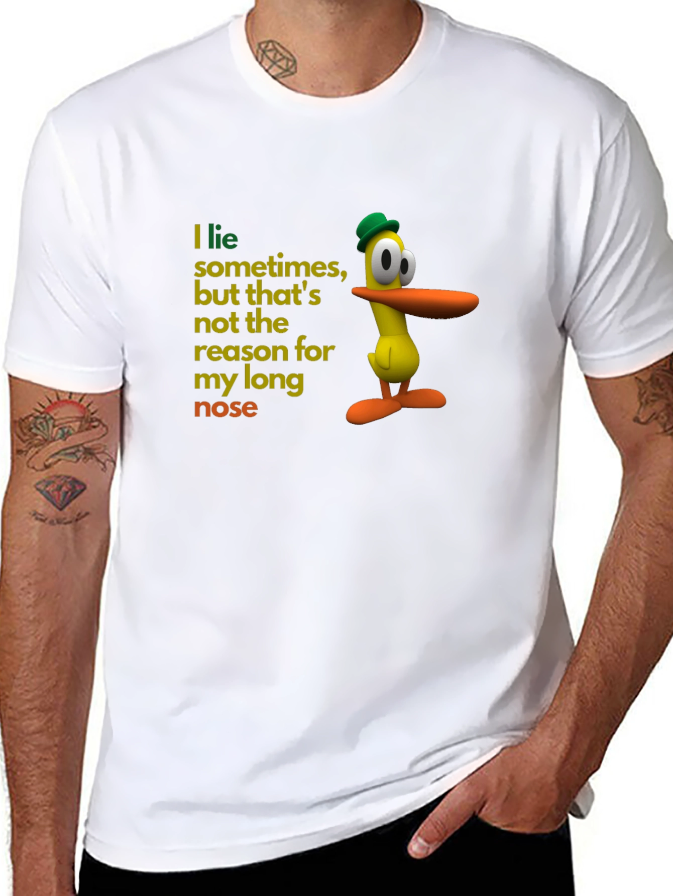 Funny Long Nose Duck T-Shirt - Humor Tee