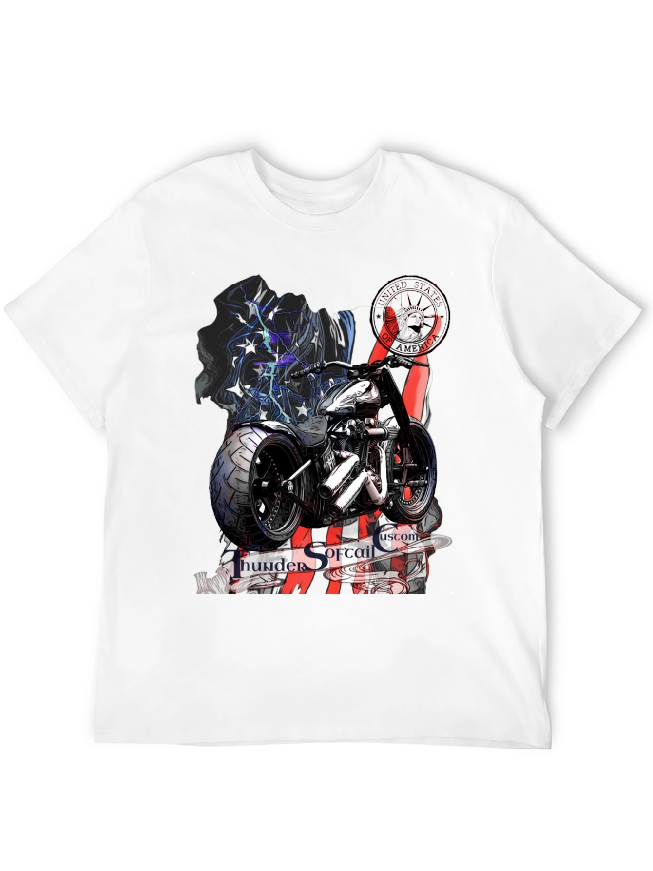 Thunder Softail Motorcycle Graphic T-Shirt