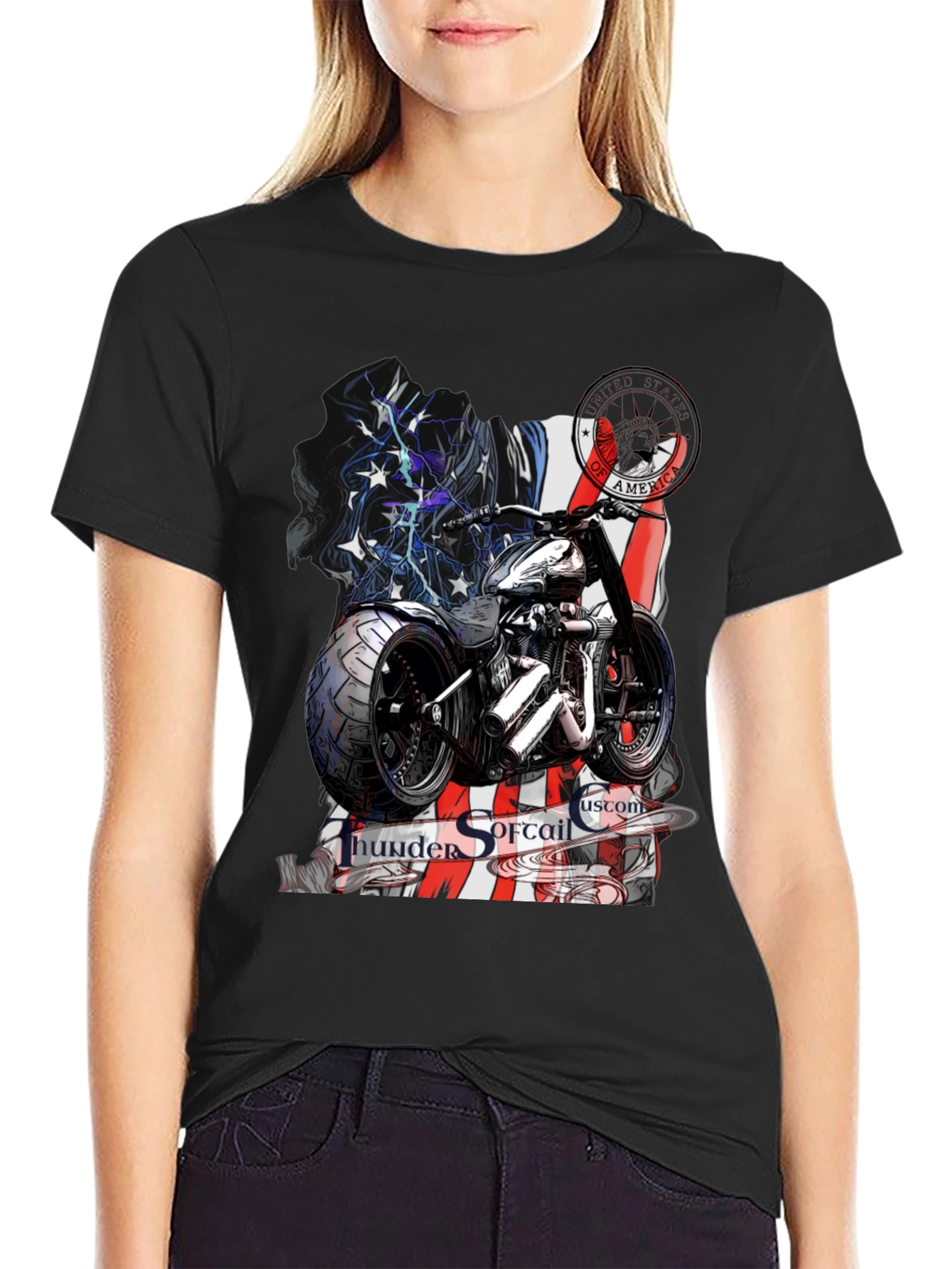 Thunder Softail Motorcycle Graphic T-Shirt