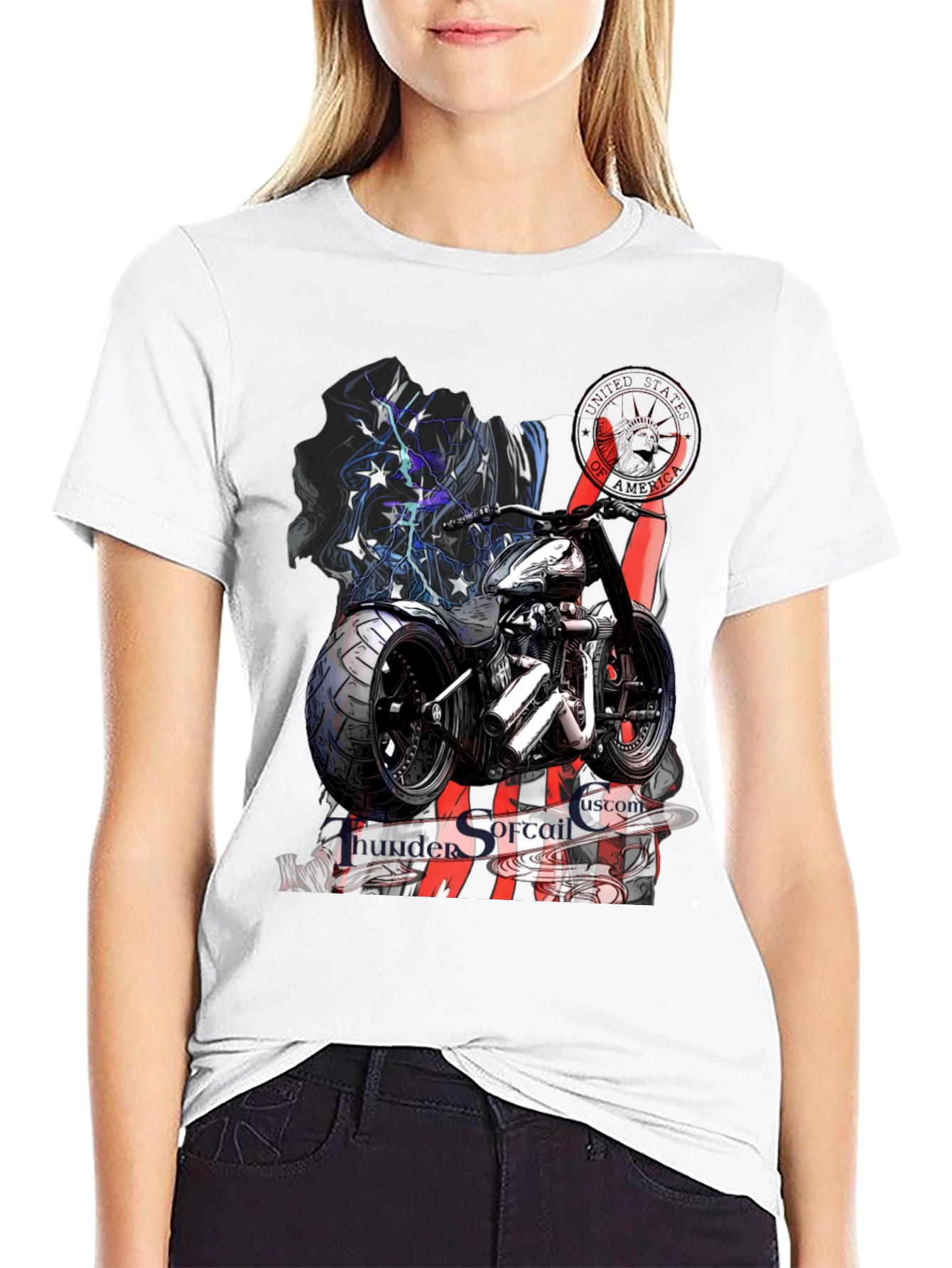 Thunder Softail Motorcycle Graphic T-Shirt