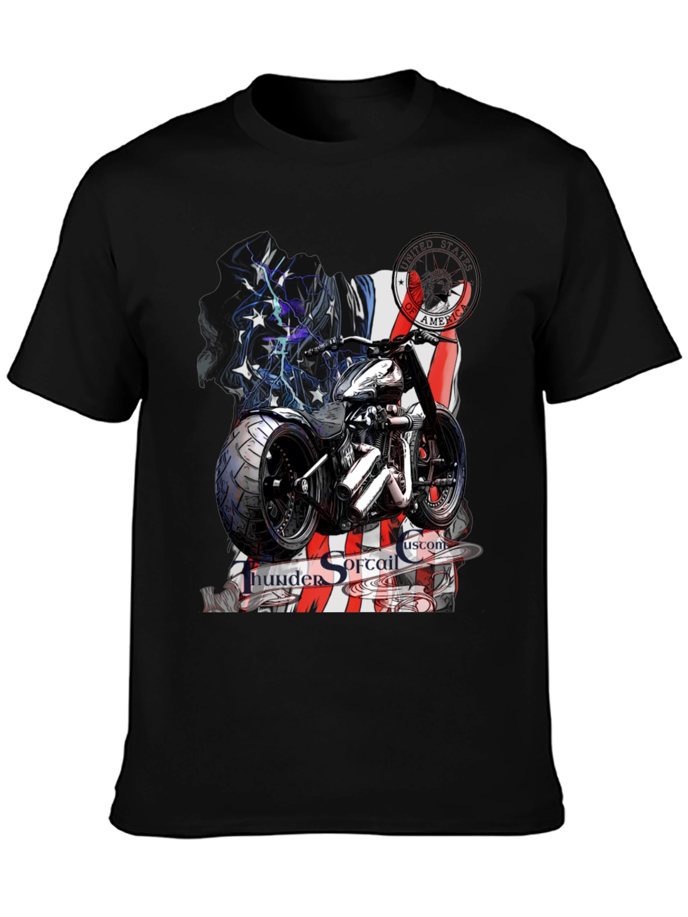 Thunder Softail Motorcycle Graphic T-Shirt