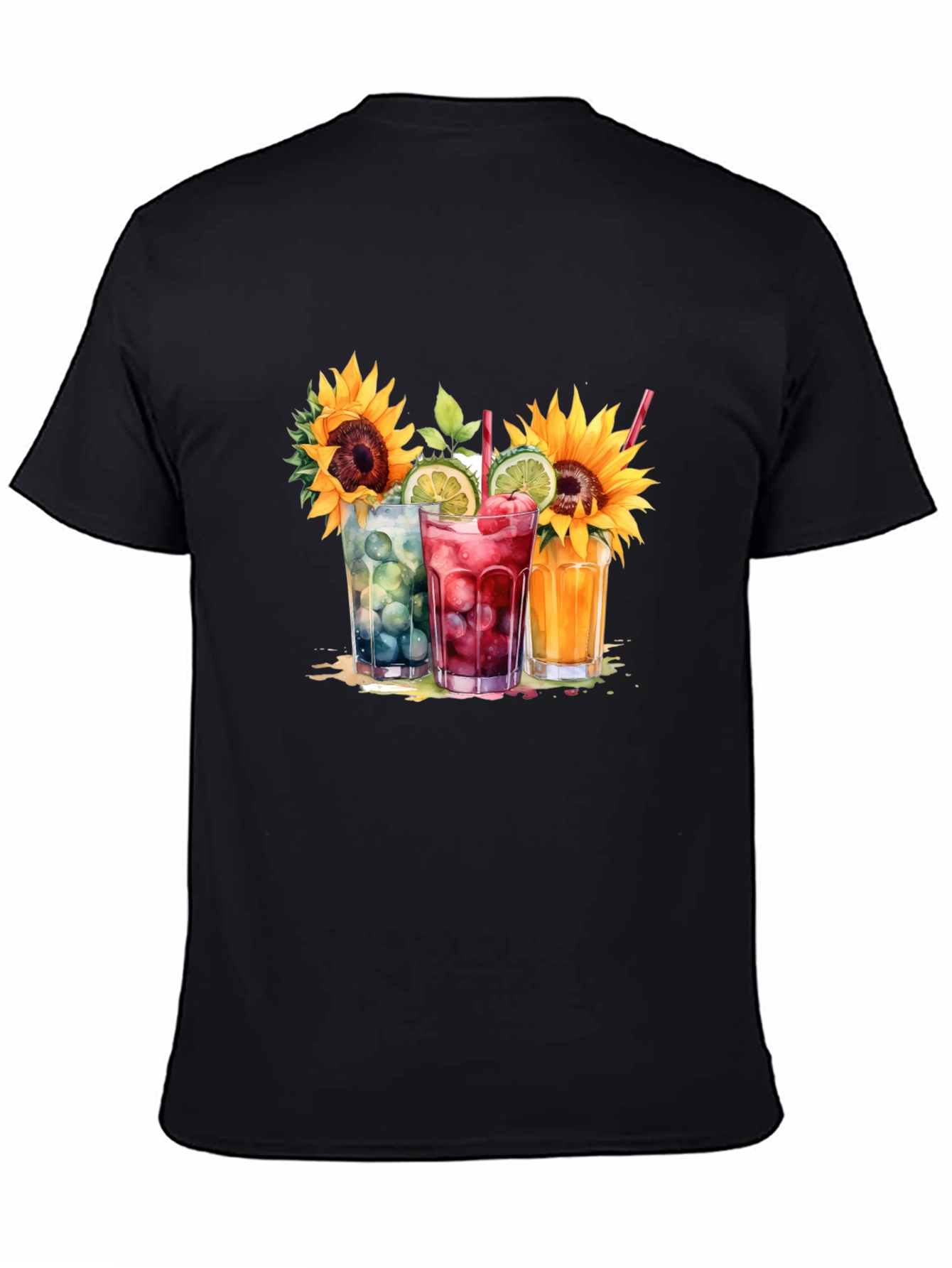 Sunflower Cocktails Graphic Tee - Summer Vibes!