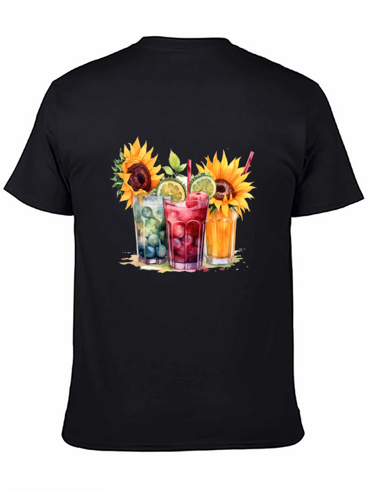 Sunflower Cocktails Graphic Tee - Summer Vibes!