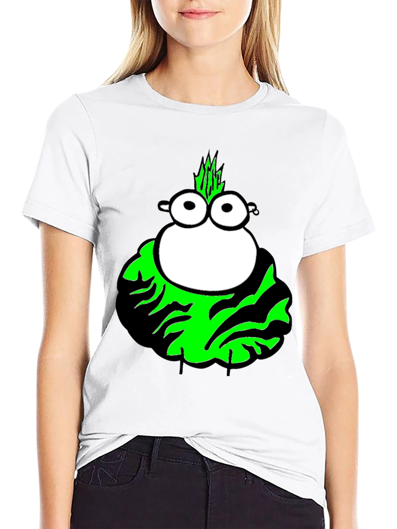 Funky Cartoon Character Black T-Shirt