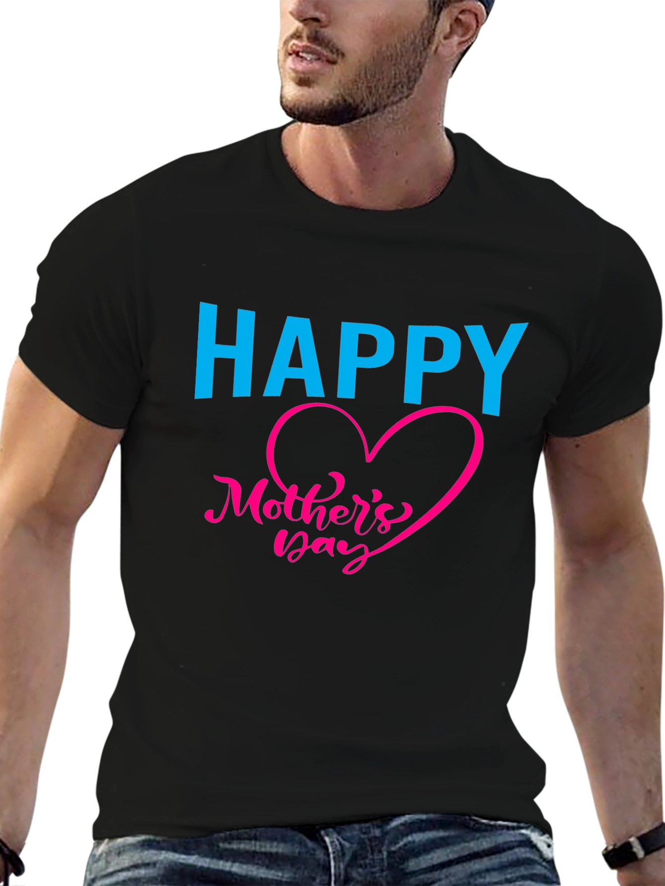 Happy Mothers Day Black T-Shirt