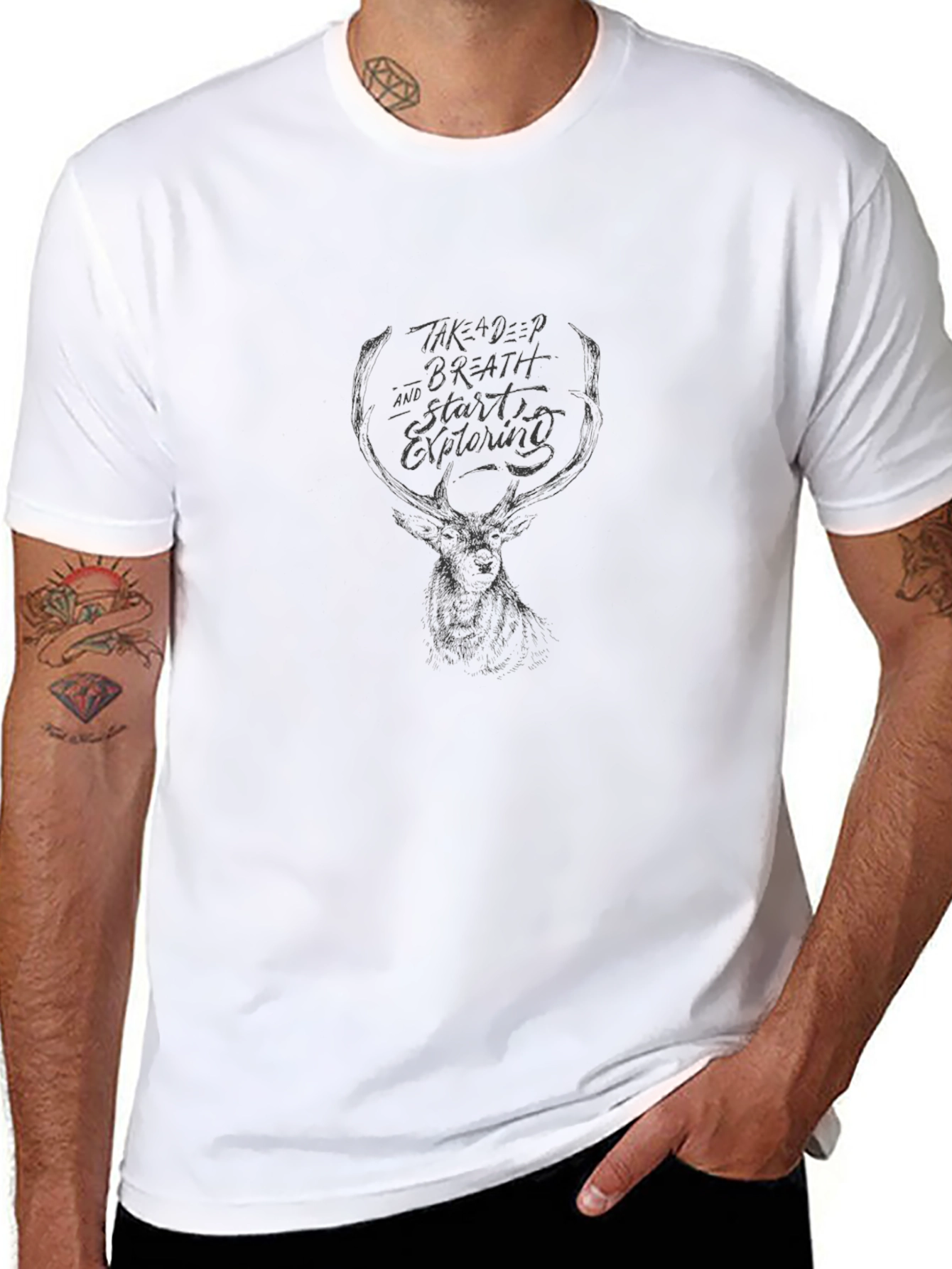 Deer Antler Graphic T-Shirt - Explore Design
