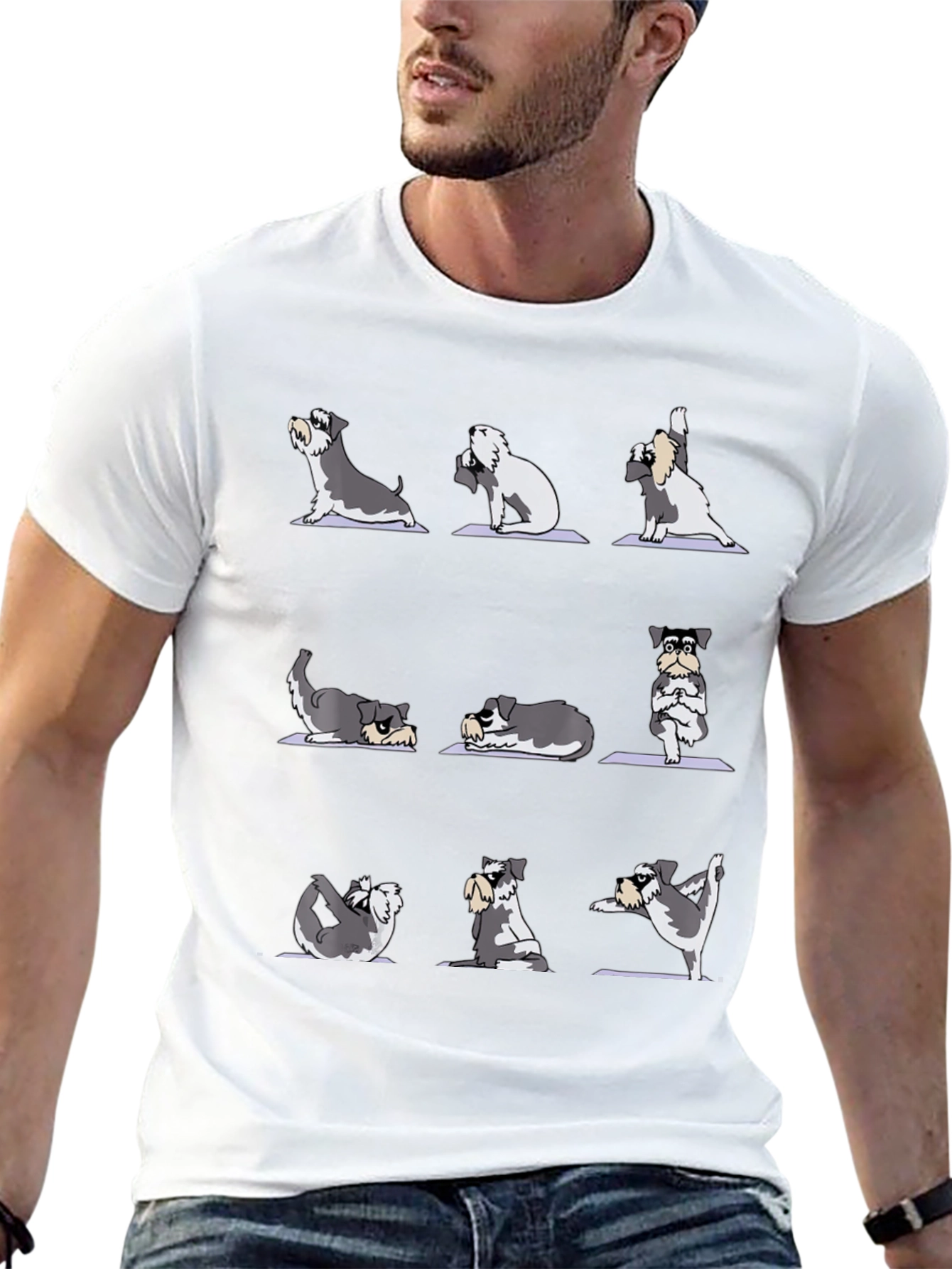 Yoga Dog T-Shirt - Zen Schnauzer Poses
