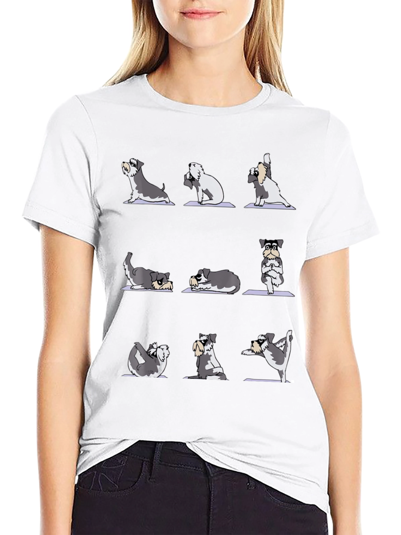 Yoga Dog T-Shirt - Zen Schnauzer Poses
