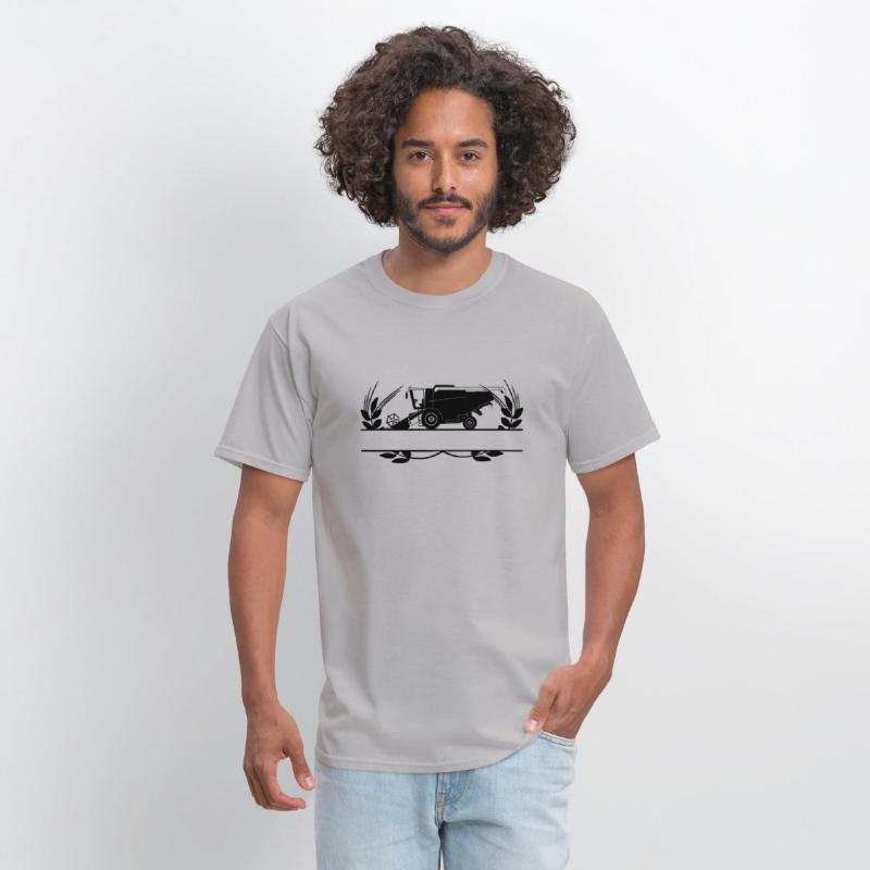 Harvester in Crop Circle with Text Space