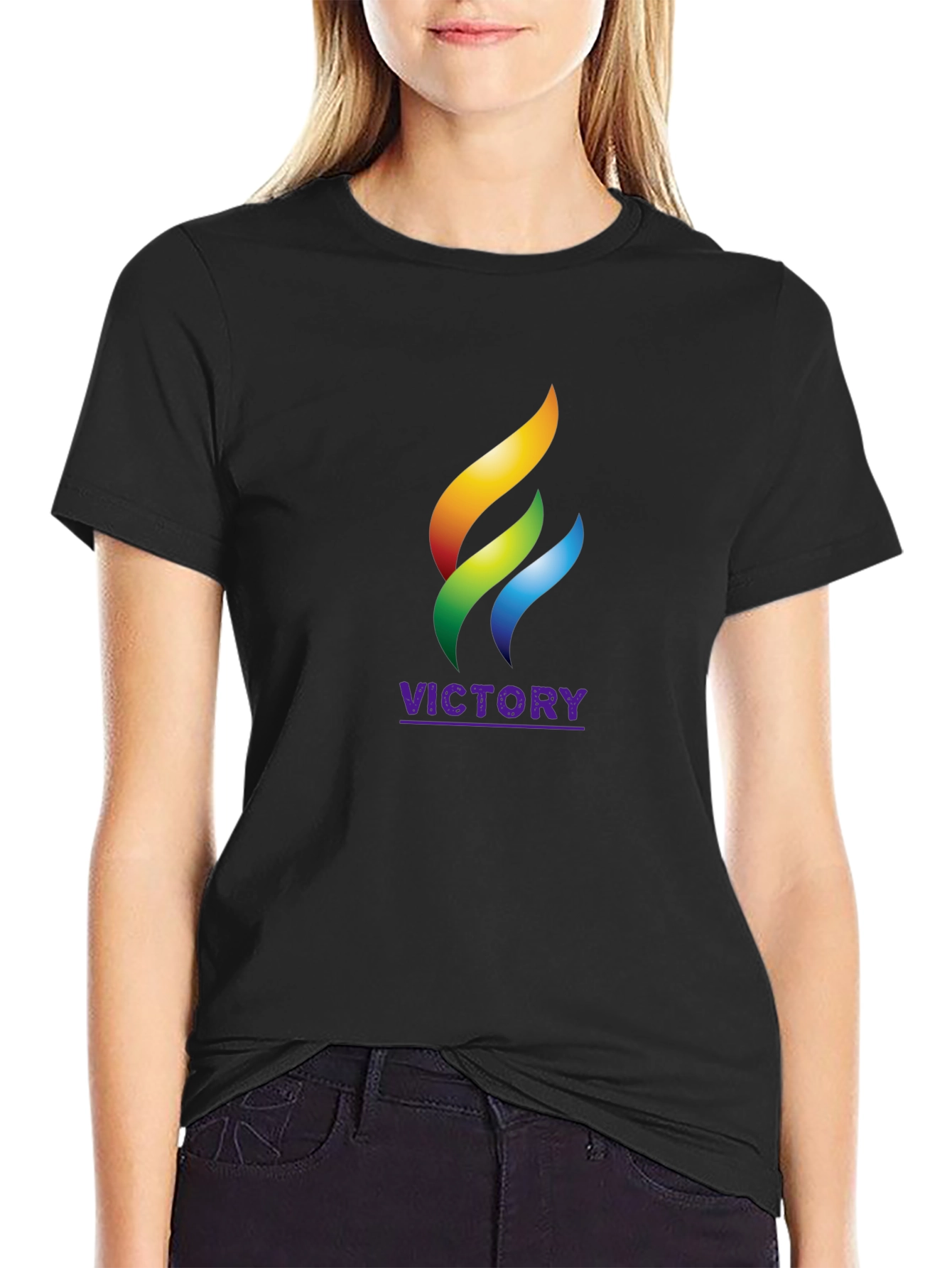 Victory Flame Graphic Black T-Shirt