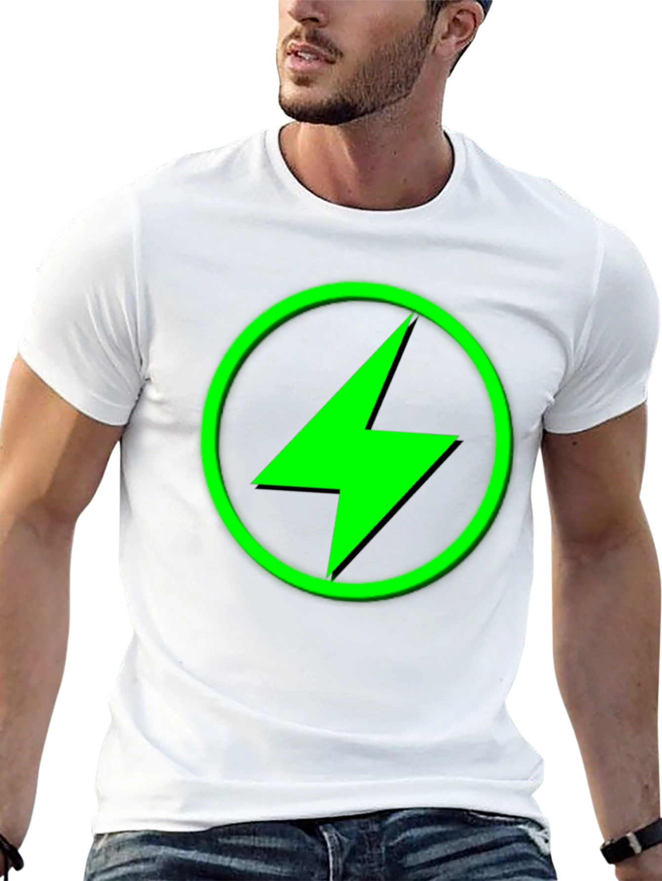 Electric Green Bolt Black T-Shirt