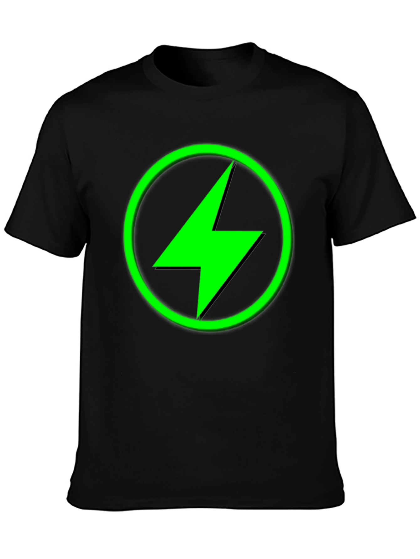 Electric Green Bolt Black T-Shirt