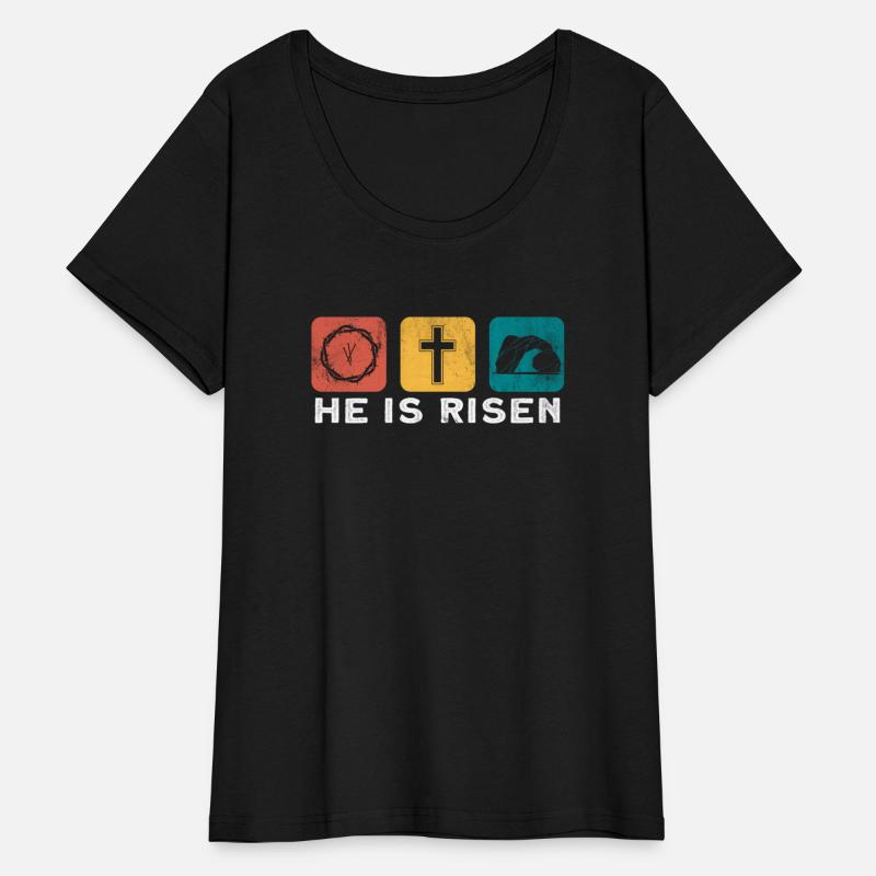 He Is Risen Bible Easter Christian Cross Religious