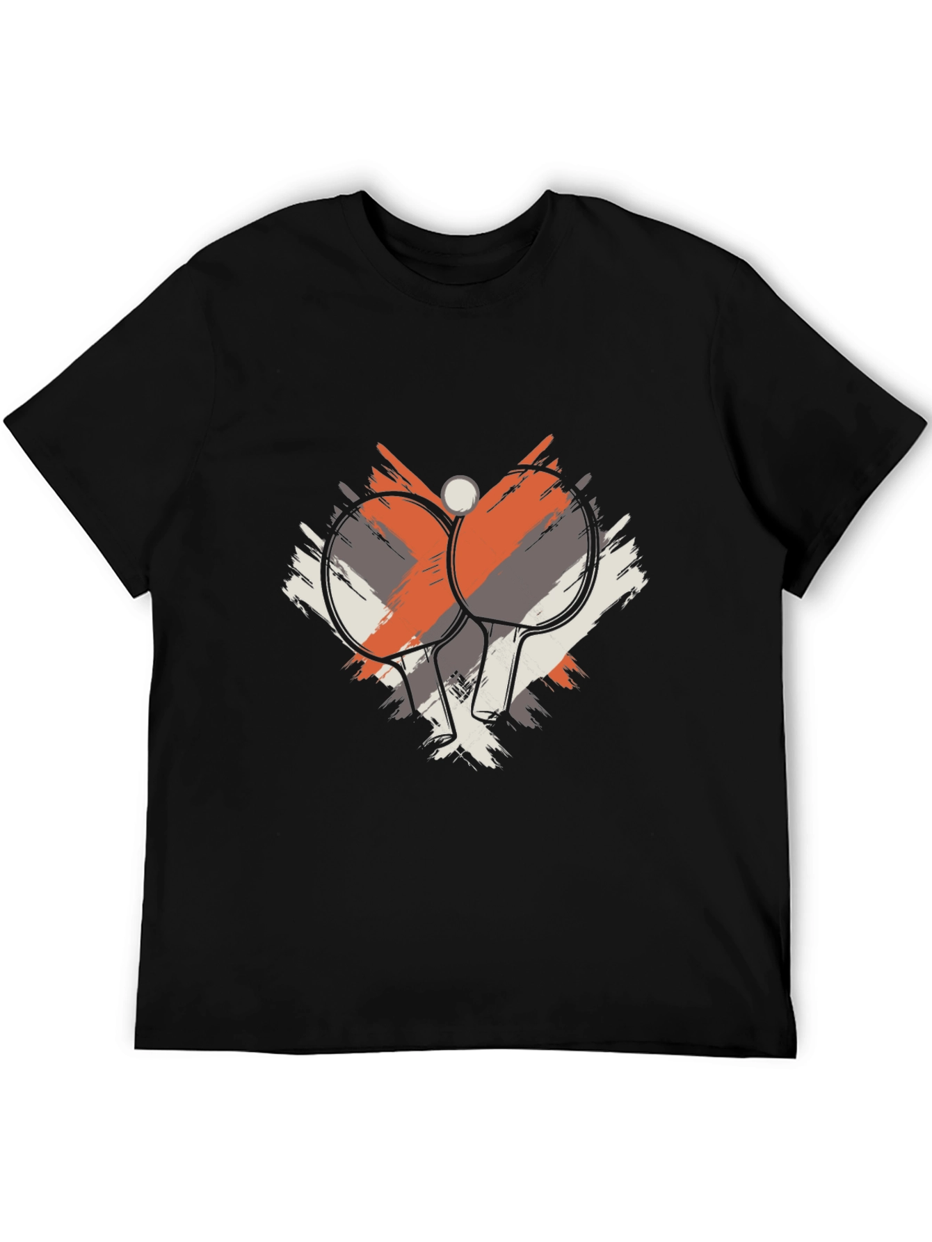 Table Tennis Graphic Tee - Black Cotton T-Shirt