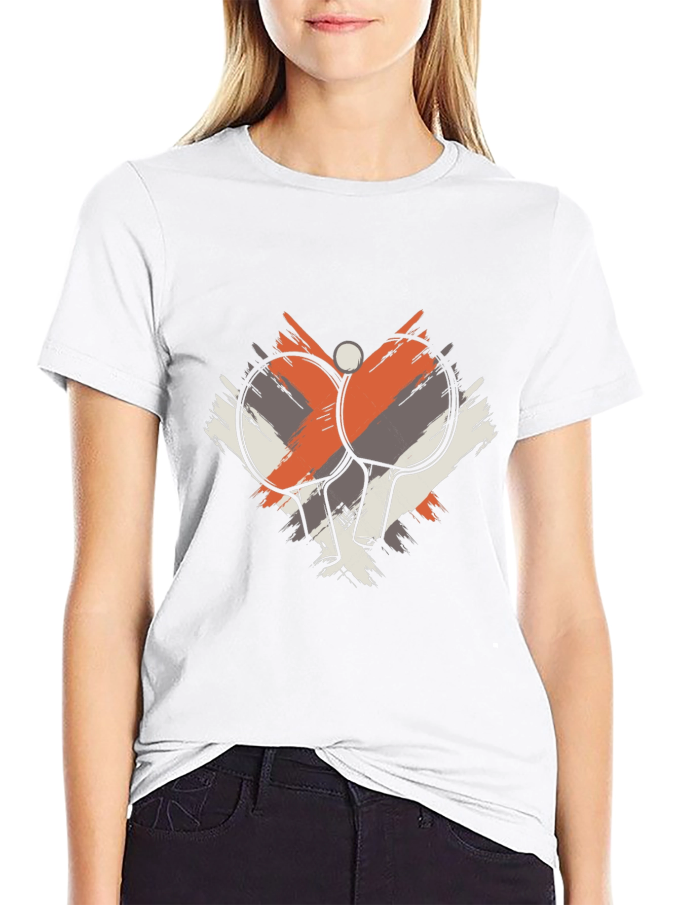 Table Tennis Graphic Tee - Black Cotton T-Shirt