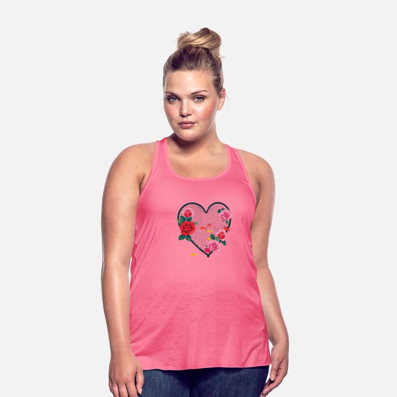 Heart Net with Roses & Colorful Fish